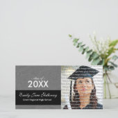 Elegante Abschluss Foto Announcement Cards Ankündigung (Stehend Vorderseite)