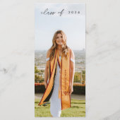 Elegante Abschluss Foto Calligraphy Menu Card Menükarte (Rückseite)