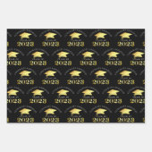 Elegante Abschluss Imitate Goldfräsen Farbe Geschenkpapier Set (Vorderseite 3)