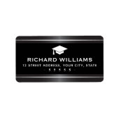 Elegante Abschluss Satin graue Imitate silberne Rä Adressaufkleber (Vorne)