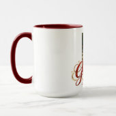 Elegante Abschluss-Script-Kunst mit Foto-Feature Tasse (Links)
