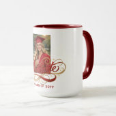 Elegante Abschluss-Script-Kunst mit Foto-Feature Tasse (VorderseiteRechts)
