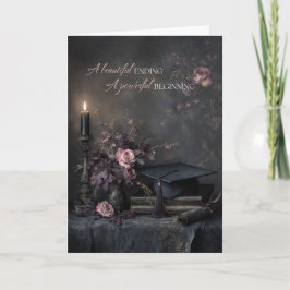 Elegante Abschlussblumen Düster Romantisch Karte