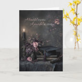 Elegante Abschlussblumen Düster Romantisch Karte (Gelbe Blume)