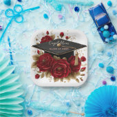 Elegante Abschlussfeier • Goldschrift Pappteller (Party)