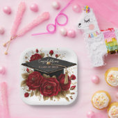 Elegante Abschlussfeier • Goldschrift Pappteller (Party)