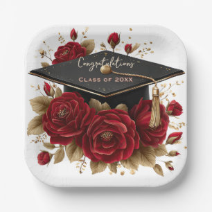 Elegante Abschlussfeier • Goldschrift Pappteller
