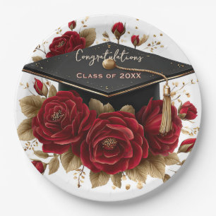 Elegante Abschlussfeier • Goldschrift Pappteller