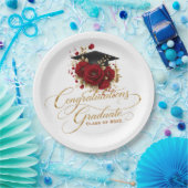 Elegante Abschlussfeier • Goldschrift Pappteller (Party)