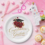 Elegante Abschlussfeier • Goldschrift Pappteller (Party)