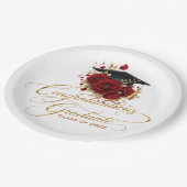 Elegante Abschlussfeier • Goldschrift Pappteller (Schrägansicht)