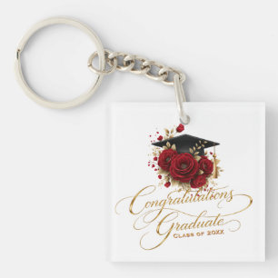 Elegante Abschlussfeier • Goldschrift Schlüsselanhänger