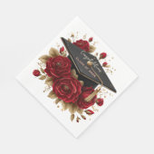 Elegante Abschlussfeier • Goldschrift Serviette (Ecke)
