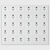 Elegante Abschlussmütze Personalisiert Geschenkpapier (Flach)