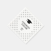 Elegante Abschlussmütze Personalisiert Serviette (Ecke)