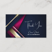 Elegante Abstact Gold Blue Pink Dankeschön Karte (Vorderseite)