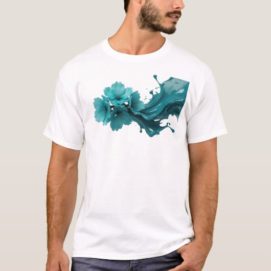 Elegante ABSTRACTE BLUME Originaldesign T-Shirt (Vorderseite)