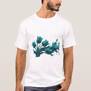 Elegante ABSTRACTE BLUME Tragbare Kunst T-Shirt