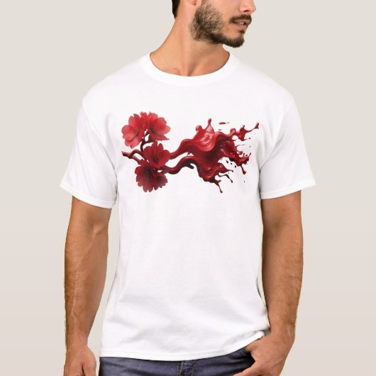 Elegante ABSTRACTE BLUMEN Tragbare Kunst T-Shirt (Vorderseite)