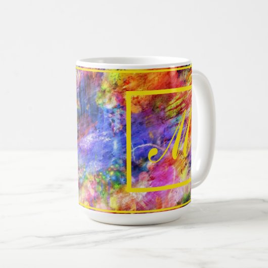 Elegante Abstrakt Art Monogram Kaffeetasse (VorderseiteRechts)