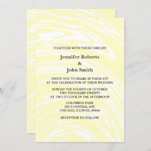 Elegante, Abstrakt-gelb-cremig-weiße Elfenbeinhoch Einladung