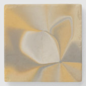 Elegante Abstrakt-gelbe Weißkehlecke Steinuntersetzer (Vorderseite)