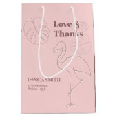 Elegante Abstrakt Lasse Flamingle Mittlere Geschenktüte (Vorderseite)