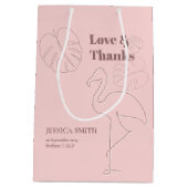 Elegante Abstrakt Lasse Flamingle Mittlere Geschenktüte (Rückseite)