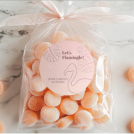 Elegante Abstrakt Lasse Flamingle Runder Aufkleber