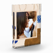 Elegante Abstrakt Moderne Kunst Personalisiert Fotoblock (Links)