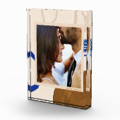 Elegante Abstrakt Moderne Kunst Personalisiert Fotoblock (Rechts)