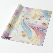 Elegante Abstrakt Pastel Paisley Lila Floral Geschenkpapier (Ungerollt)