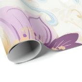 Elegante Abstrakt Pastel Paisley Lila Floral Geschenkpapier (Rolleneckpunkt)