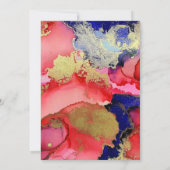 Elegante Abstrakt Red Gold Lila Hochzeit Einladung (Rückseite)