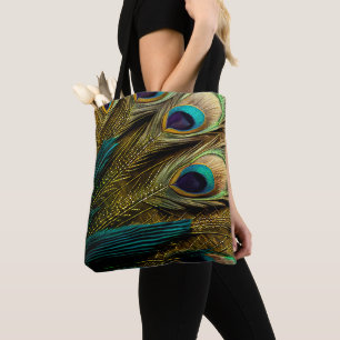 Elegante Abstrakte, Aquamarin-blaue Gold Peacock F Tasche