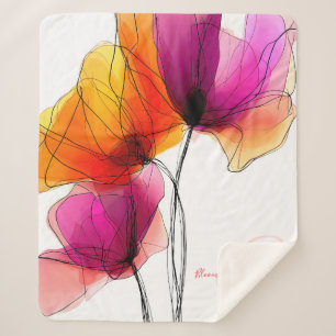 Elegante abstrakte Aquarell-Blumen-Designs nach Ma Sherpadecke