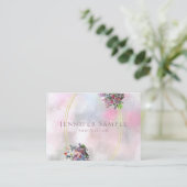 Elegante Abstrakte Aquarellfarben-Blume Gold Frame Visitenkarte (Stehend Vorderseite)