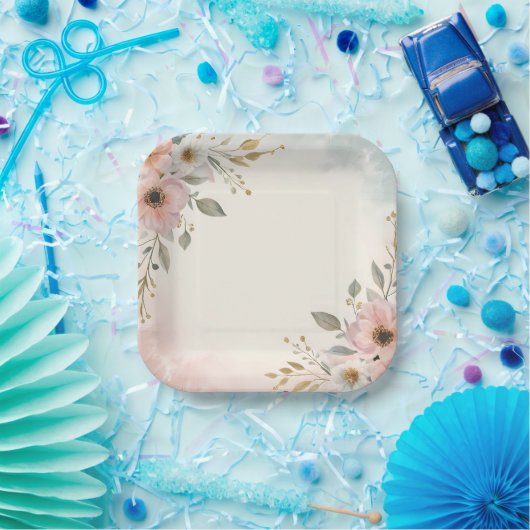 Elegante Abstrakte Art Decorative Plate Pappteller (Party)