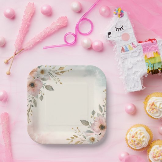 Elegante Abstrakte Art Decorative Plate Pappteller (Party)