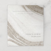 Elegante Abstrakte Blassgoldene Marmorhochzeit Platzkarte (Außenseite Aufgefaltet)