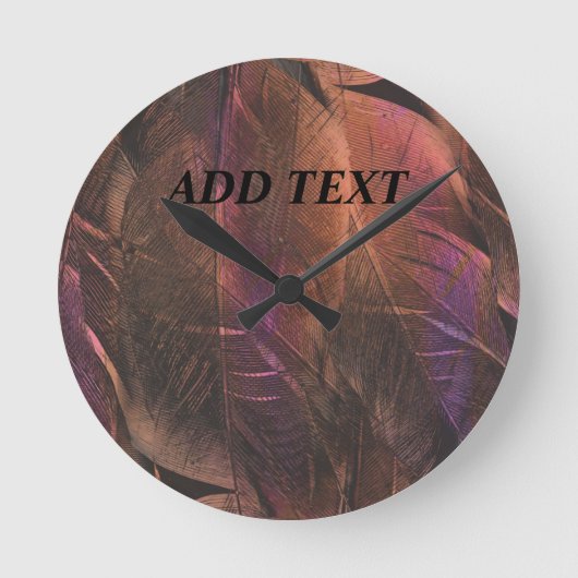 Elegante abstrakte Blätter Runde Wanduhr (Vorderseite)