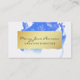 Elegante abstrakte blaue WatercolorBrushstrokes Visitenkarte