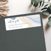 Elegante Abstrakte Blue Beige Coastal Beach Adress