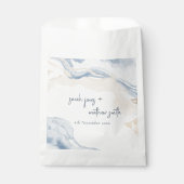 Elegante Abstrakte Blue Beige Coastal Beach Hochze Geschenktütchen (Vorderseite)