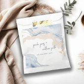 Elegante Abstrakte Blue Beige Coastal Beach Hochze Geschenktütchen