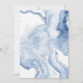 Elegante Abstrakte Blue Coastal Beach Baby Dusche Einladung (Rückseite)