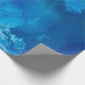 Elegante Abstrakte Blue Ocean Waves Akryllische Ku Geschenkpapier (Ecke)