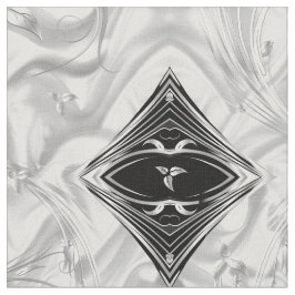 Elegante abstrakte Blume aus Weiß/Silber Stoff