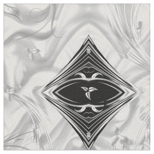 Elegante abstrakte Blume aus Weiß/Silber Stoff