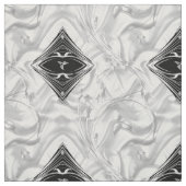 Elegante abstrakte Blume aus Weiß/Silber Stoff (Muster)